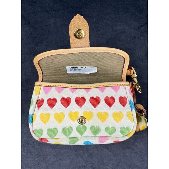 Y2K Dooney & Bourke Multicolor Hearts Wristlet – Leather Mini Purse - Picture 6 of 14